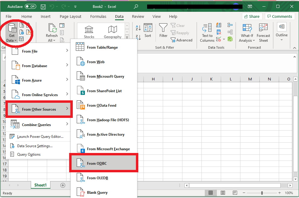 Data Vault Odbc Setup To Connect Ms Excel Get Data