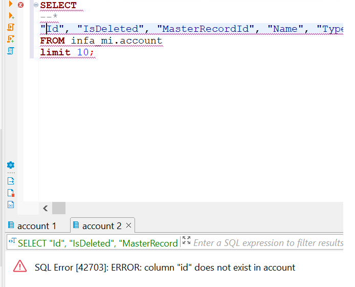 ISSUE : Not able to query column for Redshift tables created by Mass ...