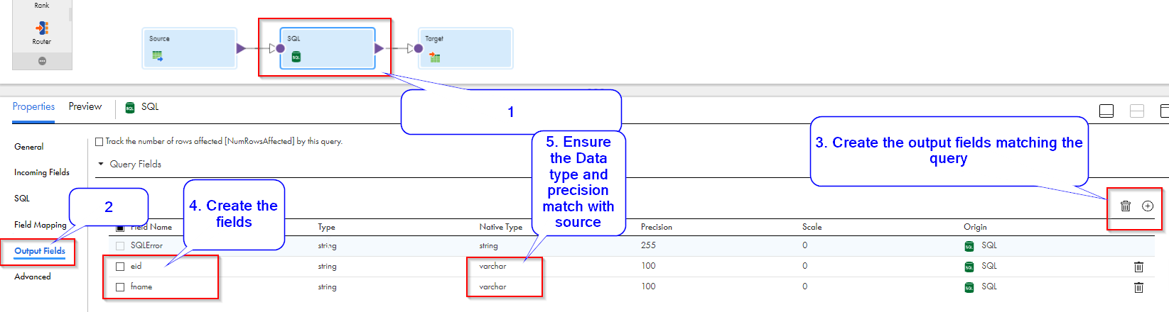 HOW TO: Use incoming fields in SQL Transformation Query in CDI