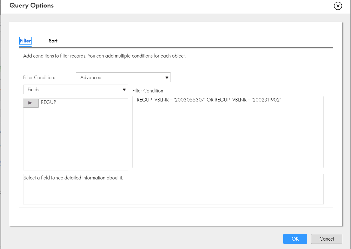 ERROR 'CX_SY_DYNAMIC_OSQL_SEMANTICS' while using Advanced filter in SAP Table Reader mapping in
