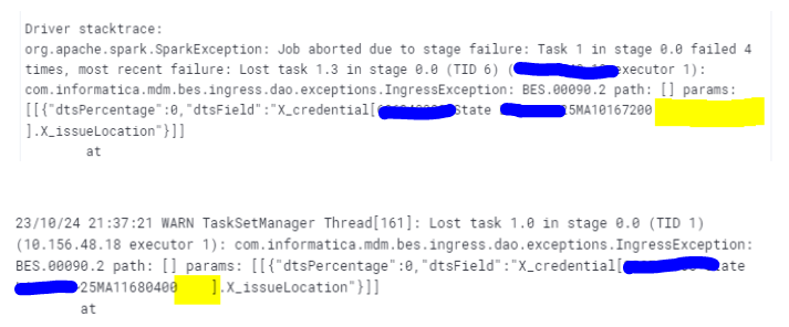 ERROR: Ingress job failed after extract and transform at Load with no ...