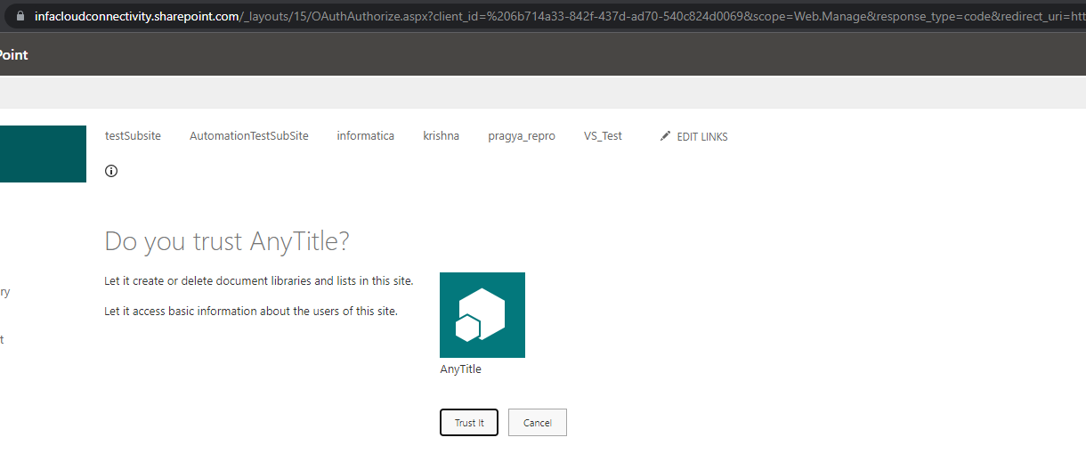 Pre requisites and detailed steps for iics sharepoint online connector