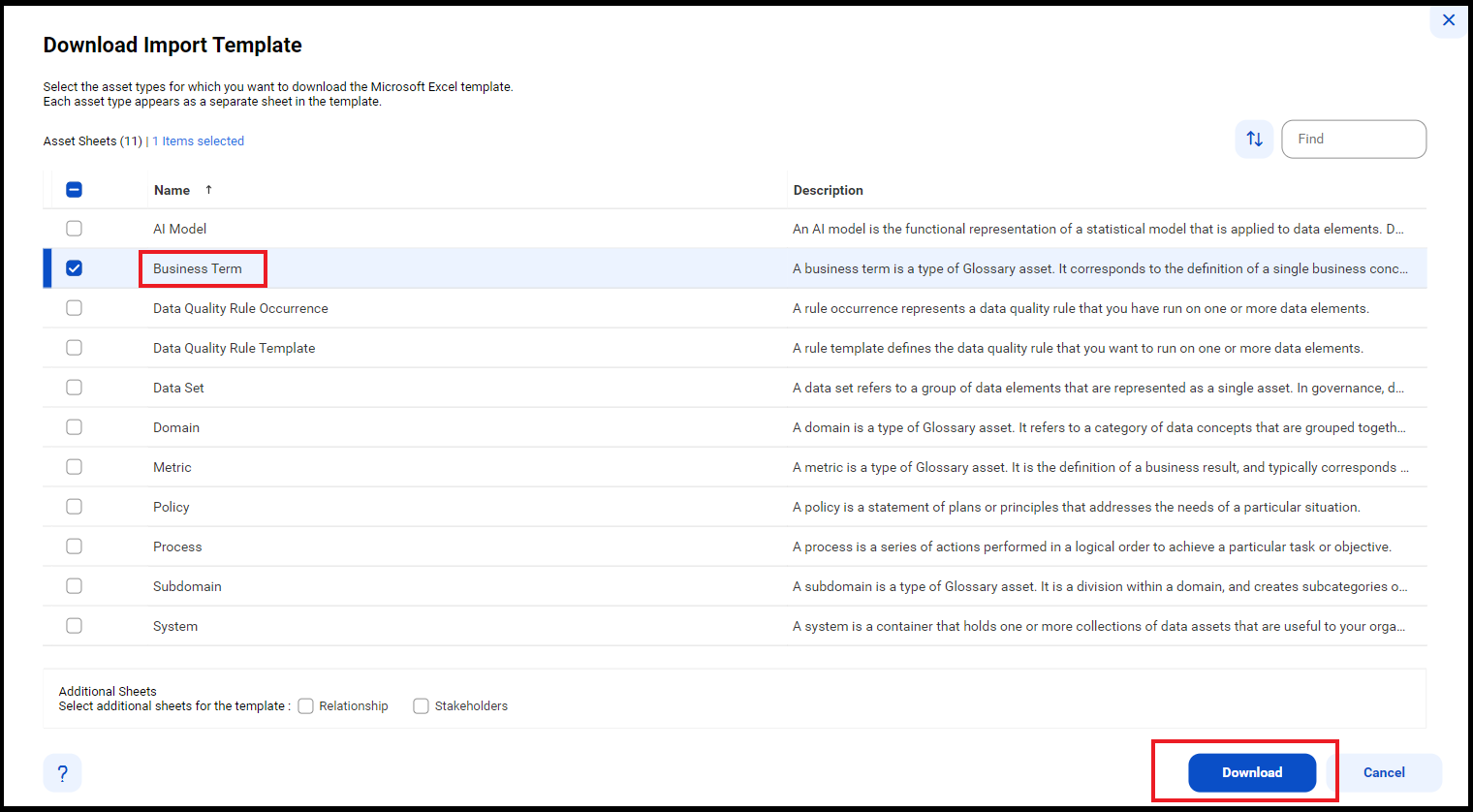 HOW TO: Create a Business Term using the Bulk Import option in CDGC
