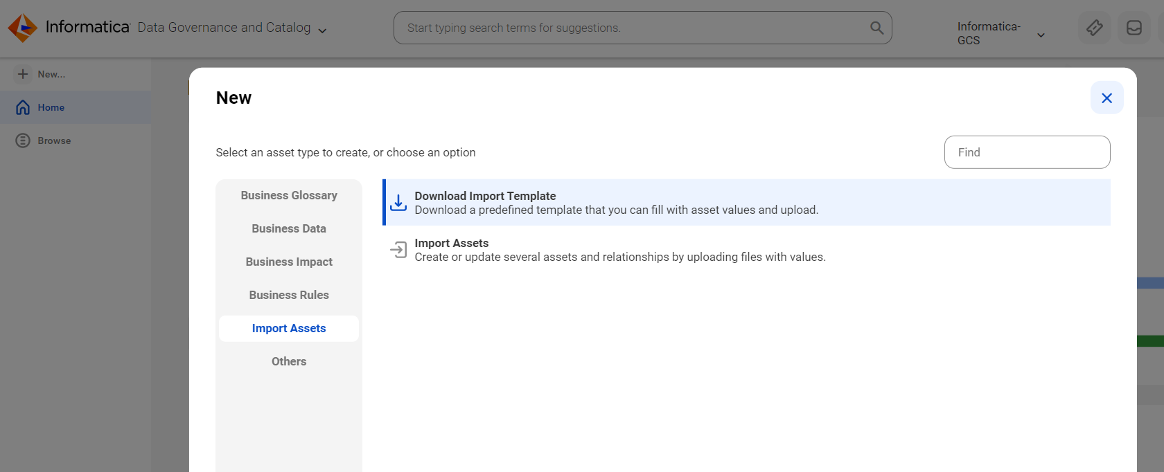 HOW TO: Create relationship between Domain, Subdomain, Business Term and  other business assets using bulk upload in DGC