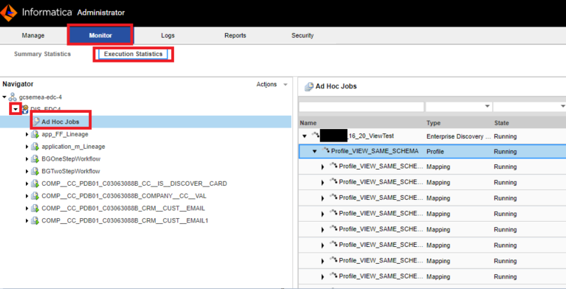 Oracle Resource running for long time when profiling is enabled in EDC