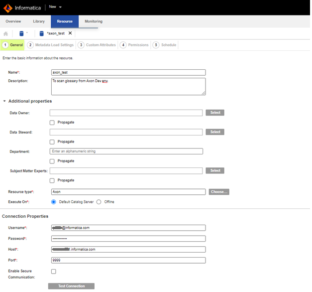 Configuring Axon Scanner in Enterprise Data Catalog