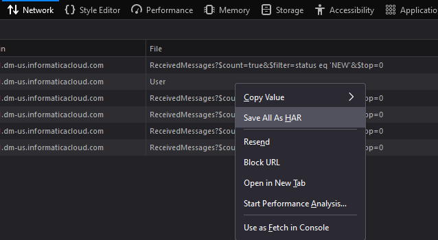 FAQ: How to generate HAR logs to troubleshoot IICS UI issues?