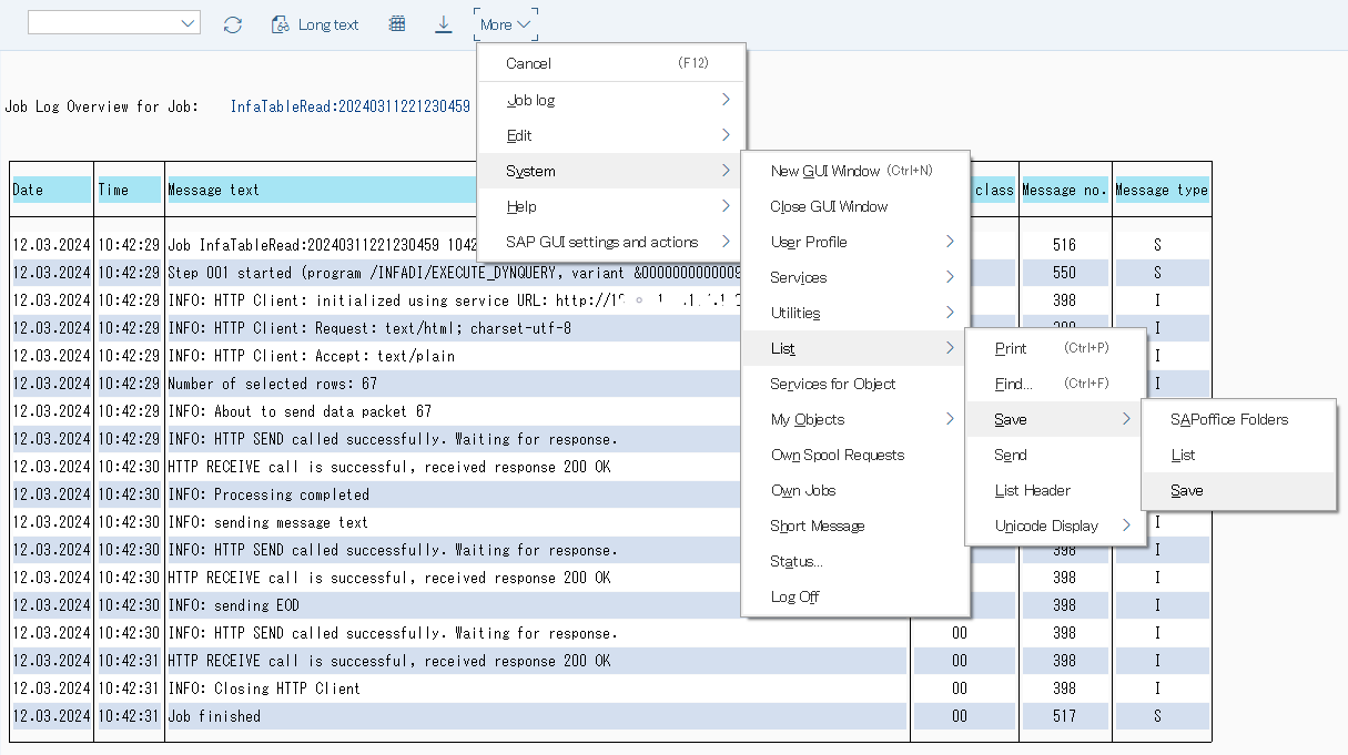 HOW TO Collect job log for SAP table reader using SM37 in SAP GUI in CDI