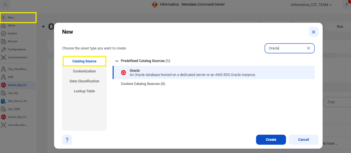 HOW TO: Create and execute the Relational Catalog Source and View the ...