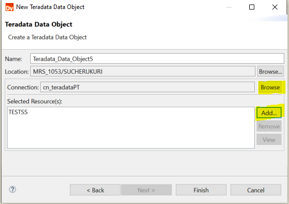 HOW TO: Create profile on Teradata Resource using TeradataPT connection