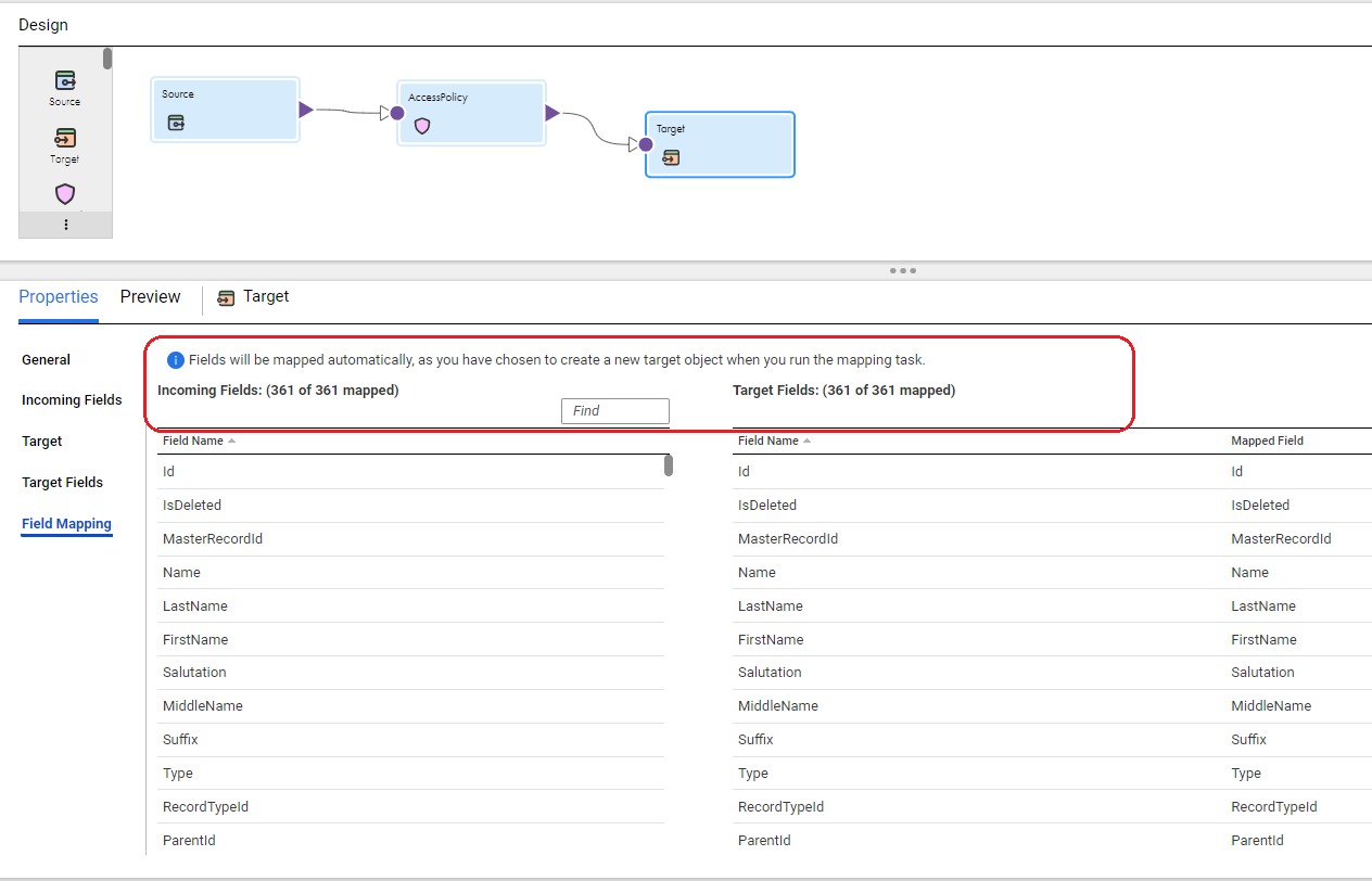 Execute a CDI Mapping Job with Access Policy Transformation