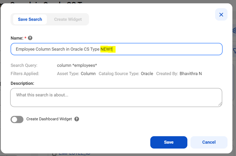 Saved Search in CDGC