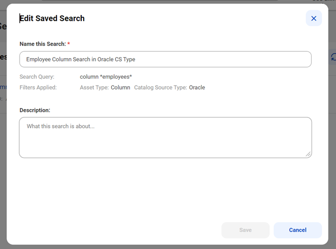 Saved Search in CDGC