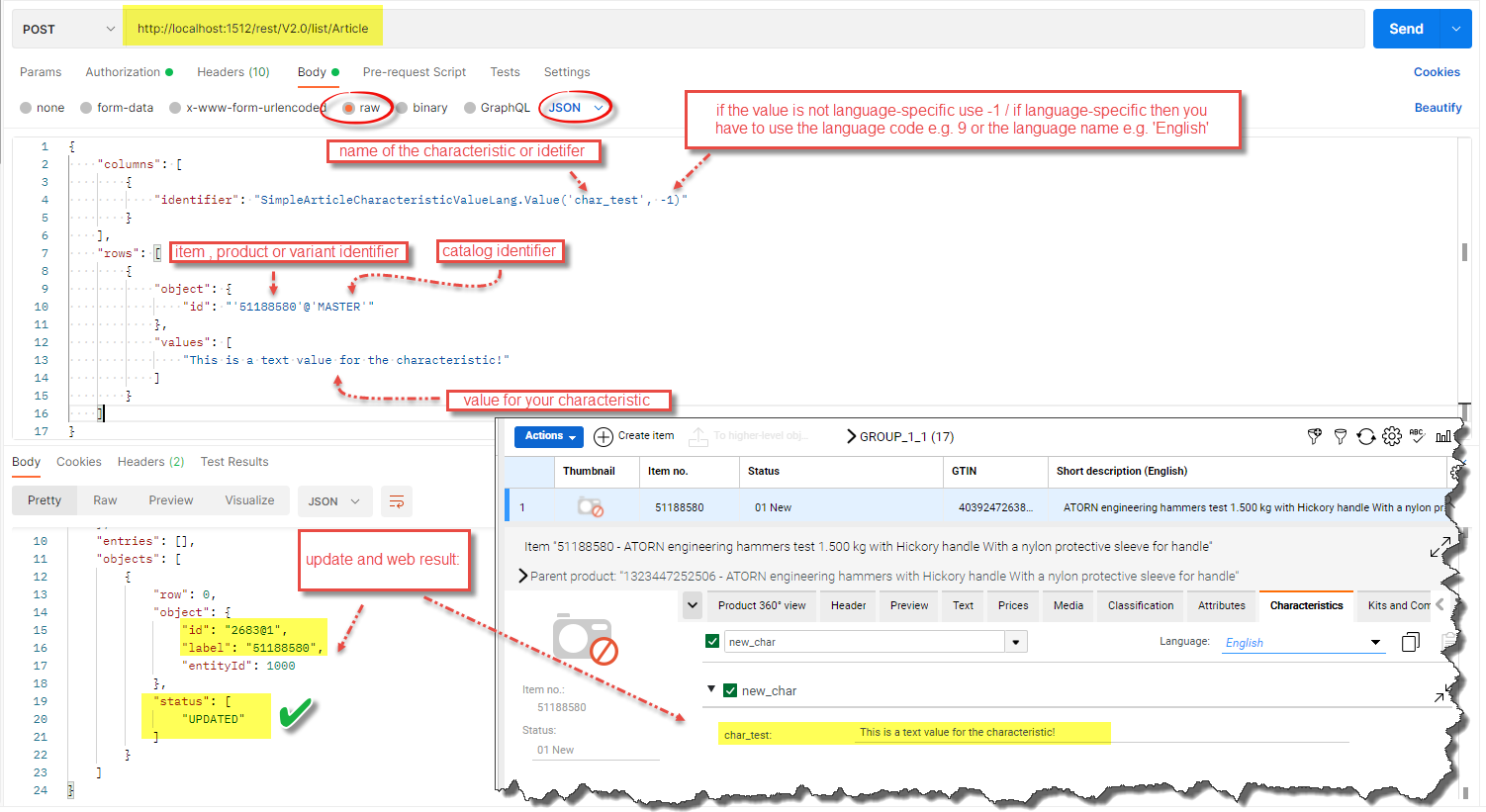HOW TO: Change the lookup value of a simple characteristic using a REST ...