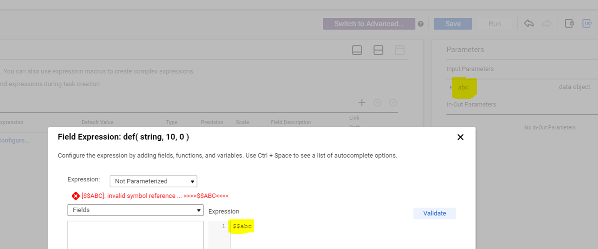FAQ: How to declare parameterized target data object from Input ...