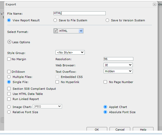 What are the various options available on the dialogue boxes when ...