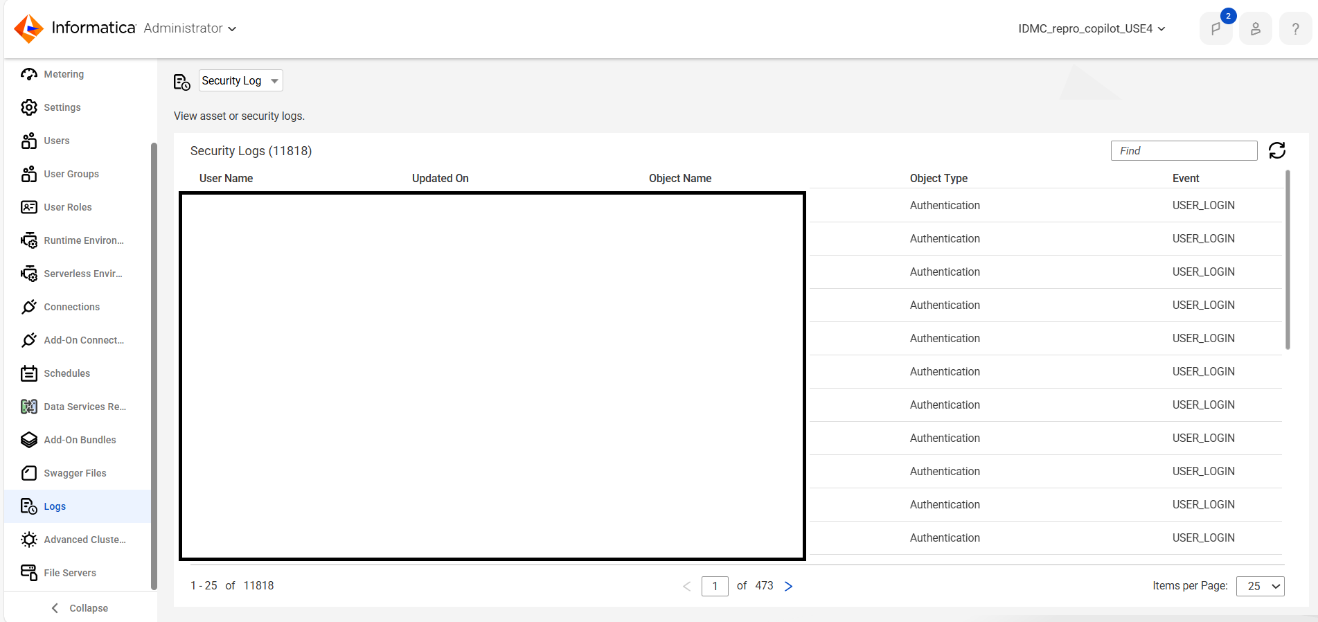 FAQ: How to view the User Access Logs in IDMC?