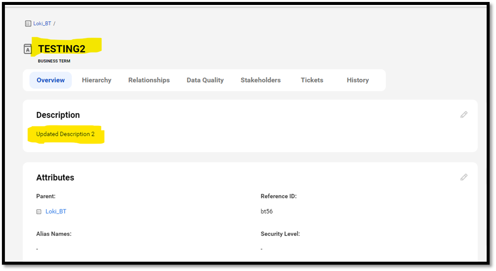 How to Bulk update Descriptions for Business assets in CDGC?