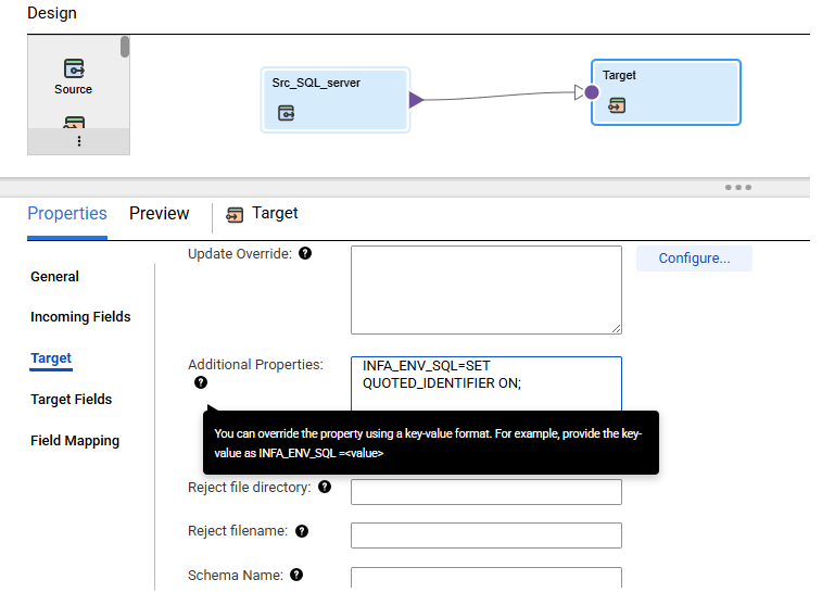 MS SQL Server connector Support for Environment SQL in CDI