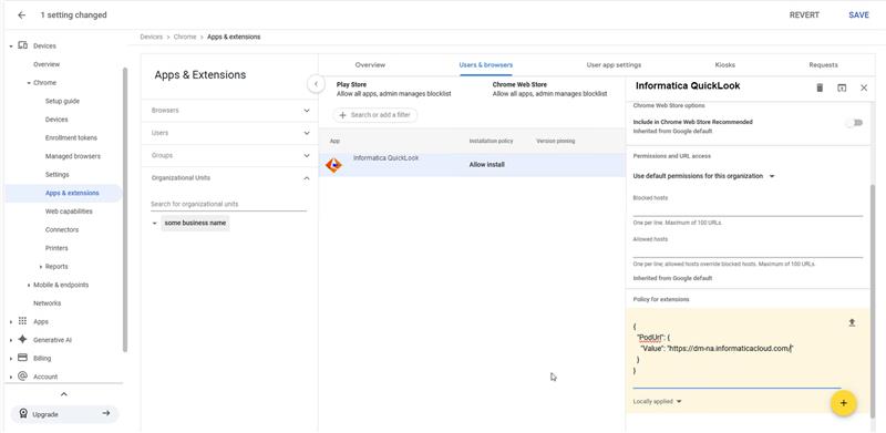 How To: Create a Google Chrome extension policy to configure the POD ...
