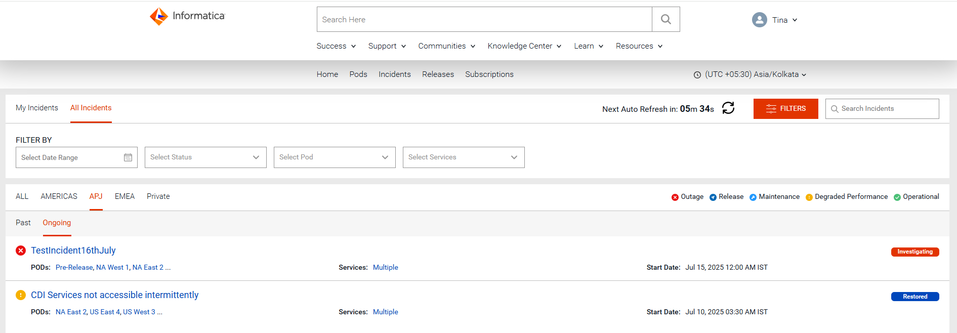 Introducing the All-New Informatica Service Health Dashboard