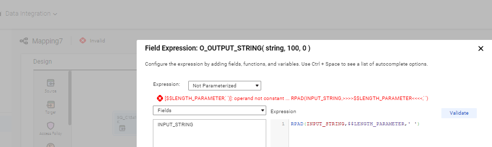 ERROR: [RPAD/LPAD]: operand not constant error while using RPAD/LPAD ...