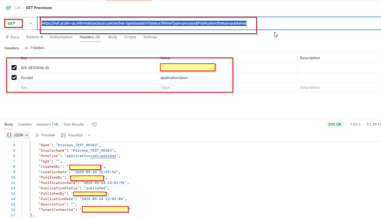 How to: Find processes using REST API while working on CAI IDMC