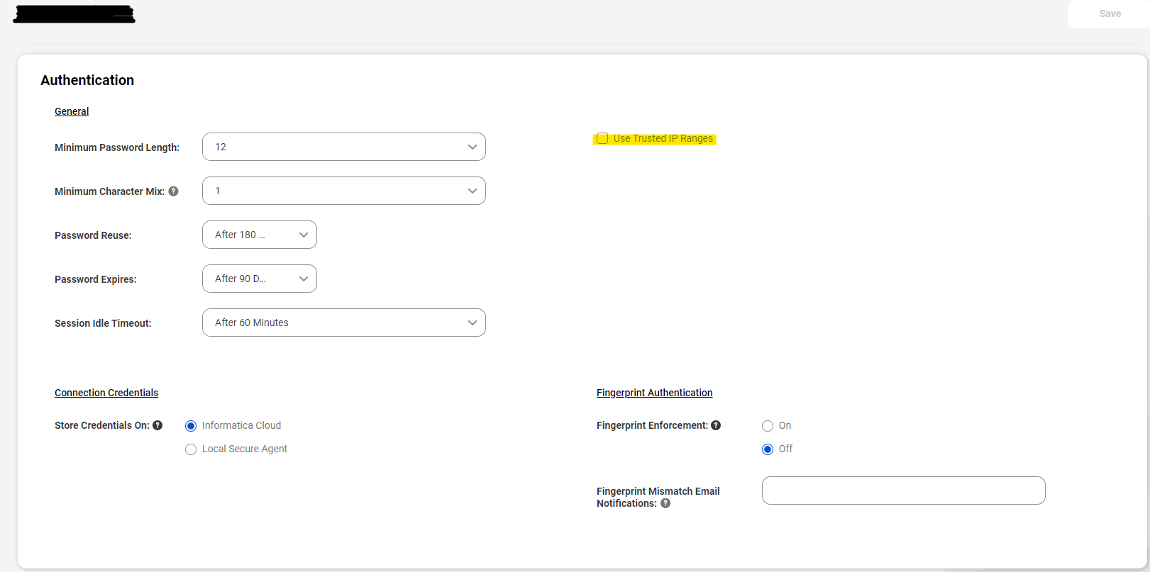 Setting Trusted IP ranges for an Organization through API in IICS