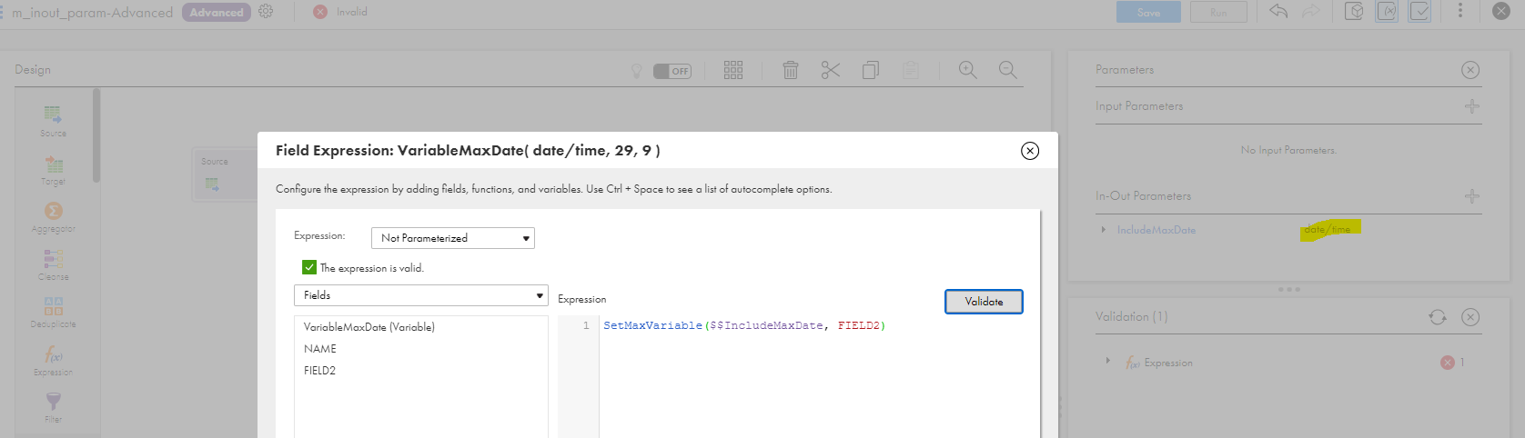 Error: when using SETMAXVARIABLE when the in-out parameter data type is ...