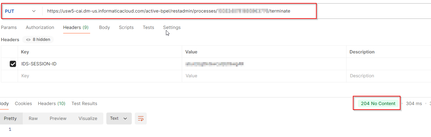 HOW TO: Terminate a process that is running on Cloud Server using rest API