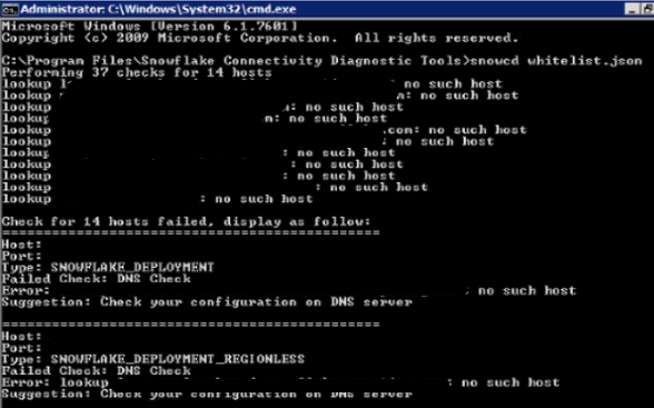 HOW TO: Check the connectivity of snowflake from the agent-installed ...