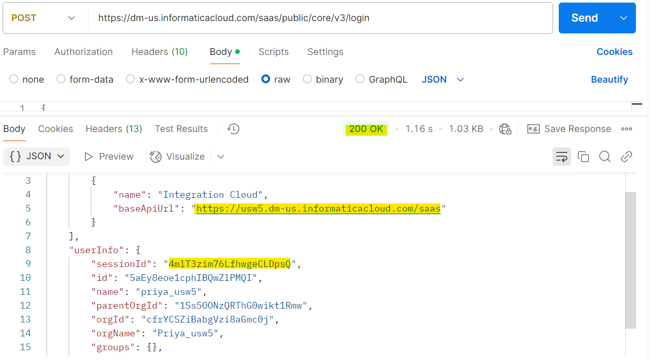 HOW TO: Login to IICS using Rest Api V3