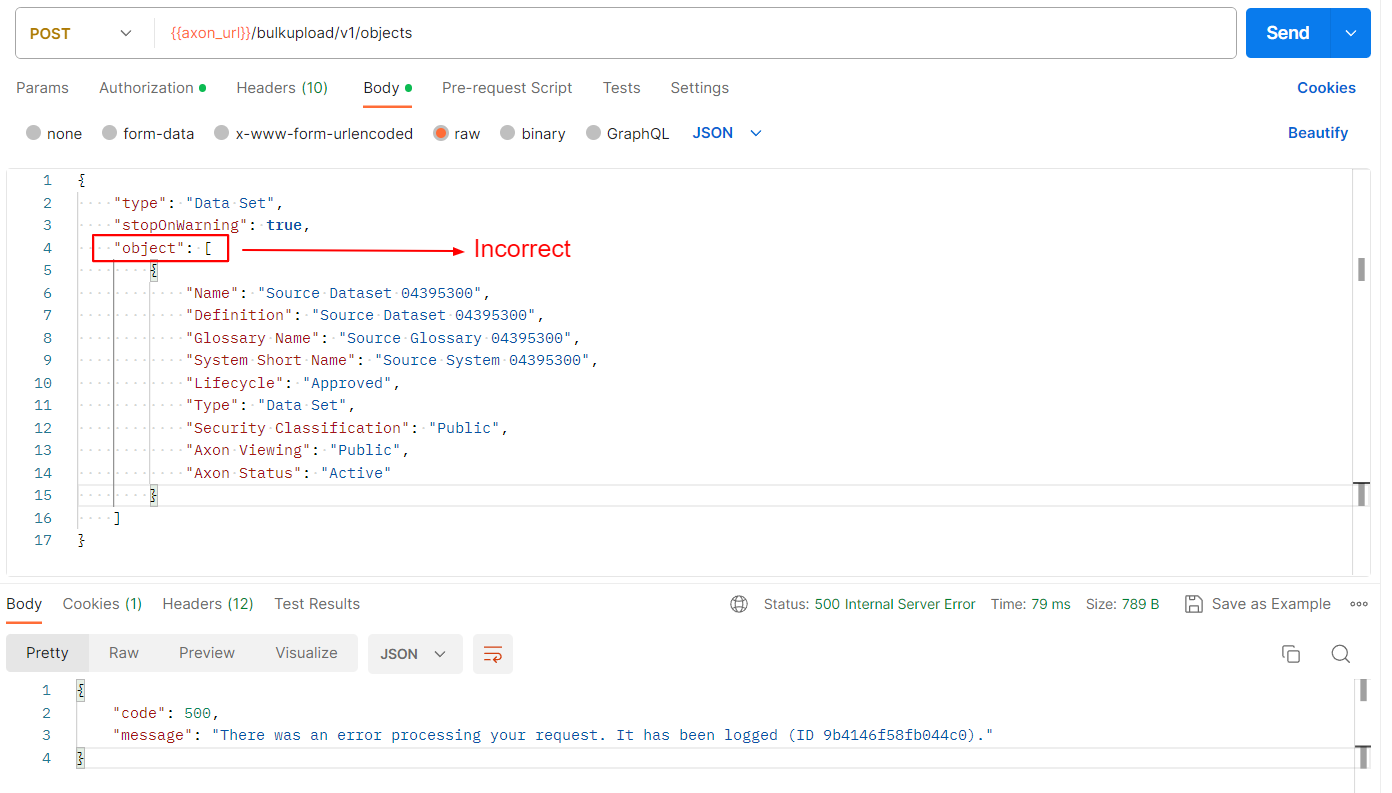 ERROR: 500 Internal Server Error response while performing REST API ...