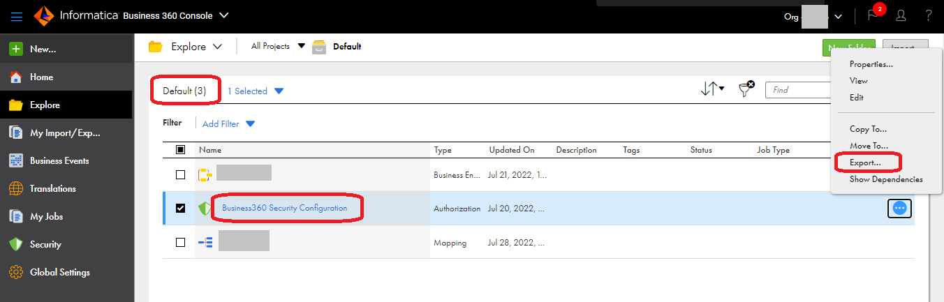 HOW TO: Export User Roles and Data Access Rules in Business 360 Console
