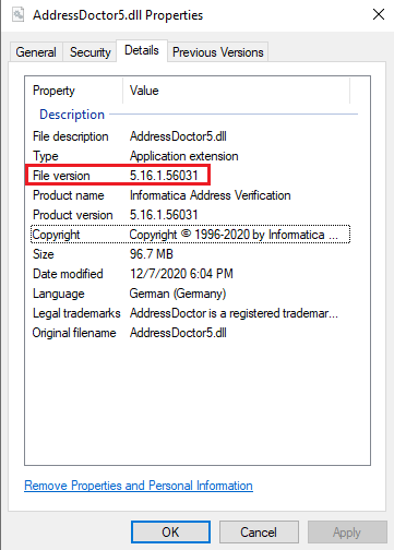 HOW TO: Find the version of Address Doctor / Verifier Engine used for ...