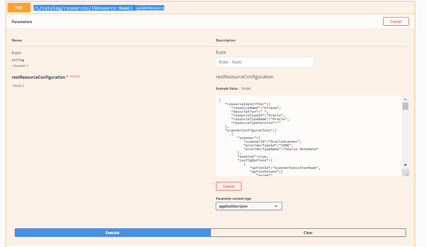 HOW TO: Update schemas in resource configuration using rest API in EDC