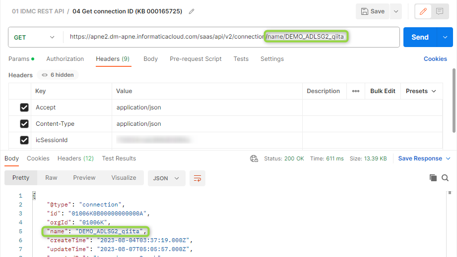 HOW TO: IICS Rest API を使用して接続の詳細を取得する方法