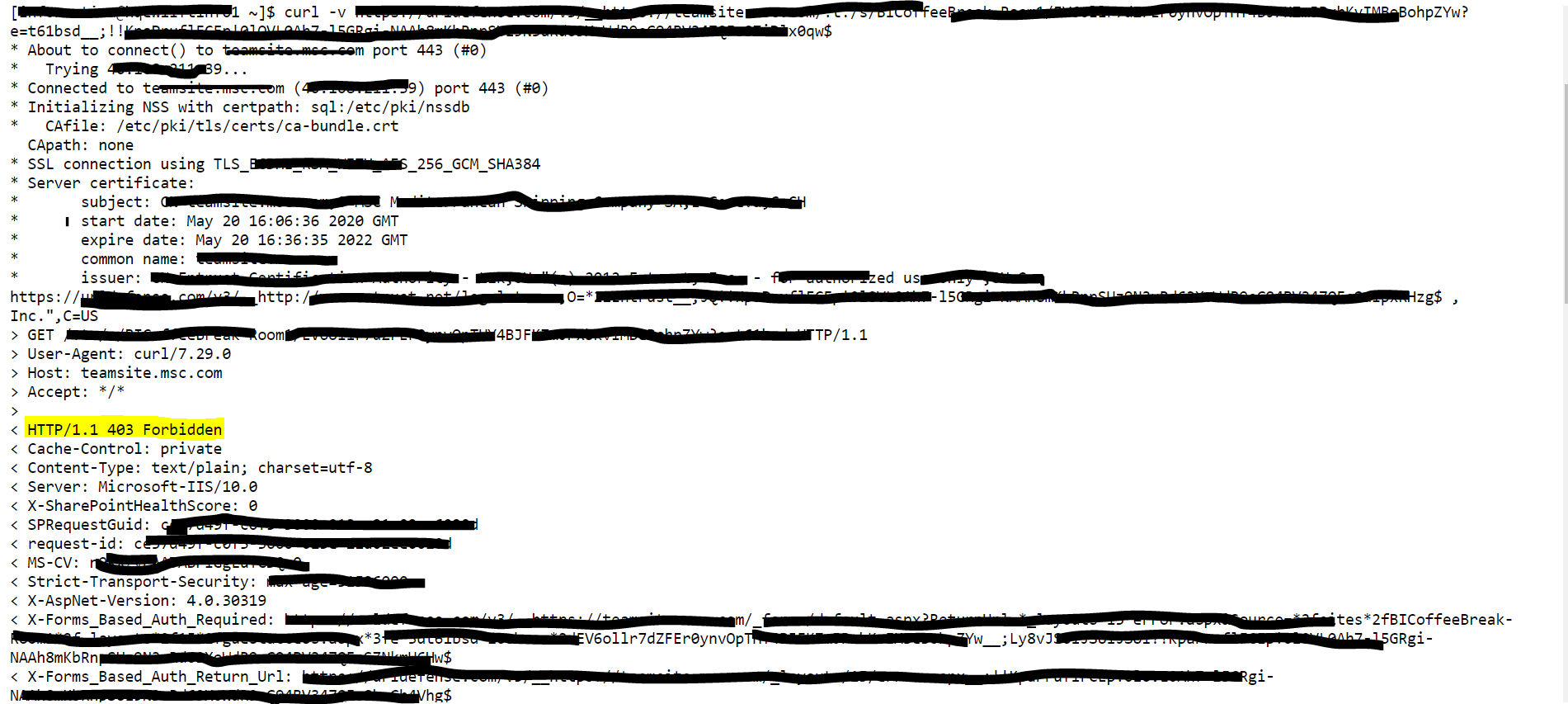 ERROR: "curl: (77) Problem with the SSL CA cert (path? access rights ...