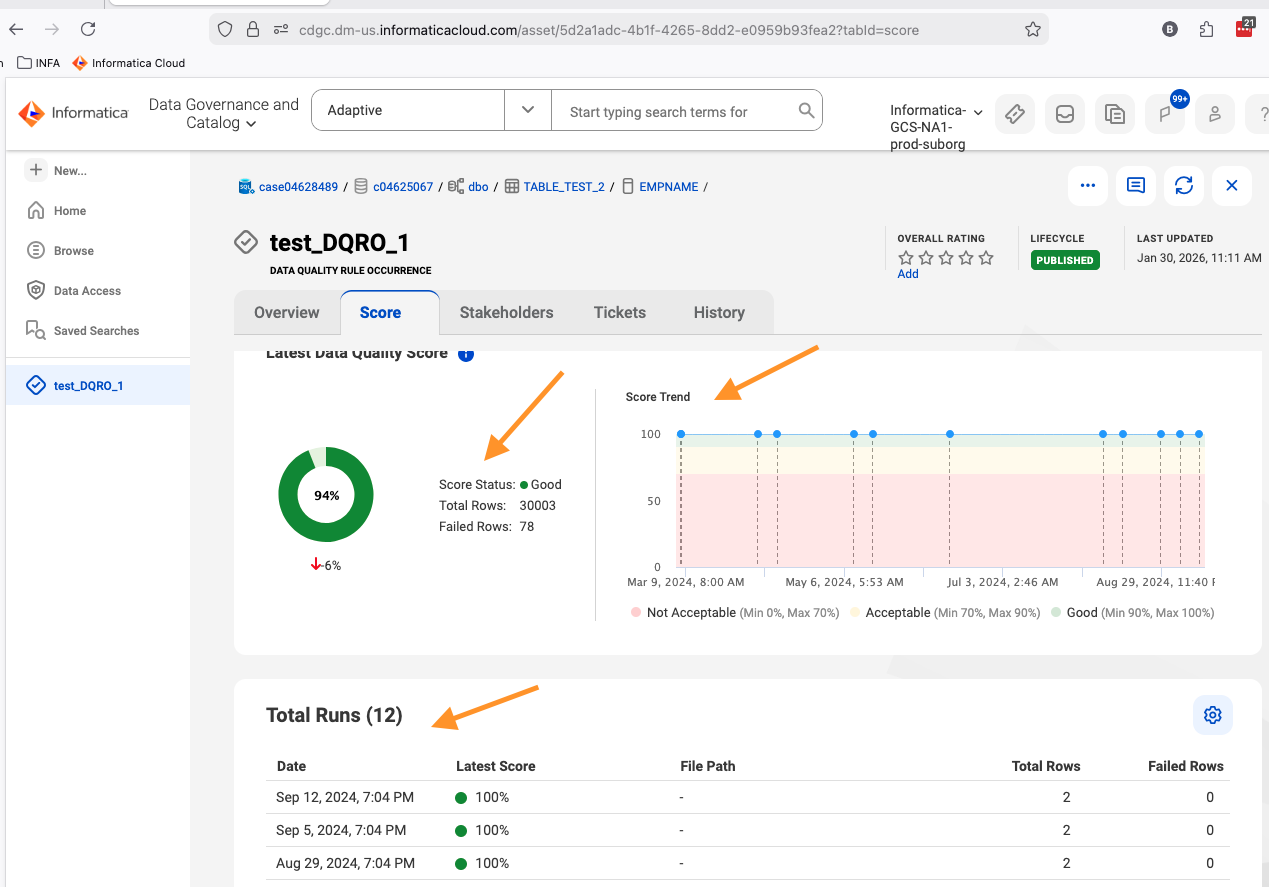 FAQ: How does API update of DQ scores get reflected in CDGC?